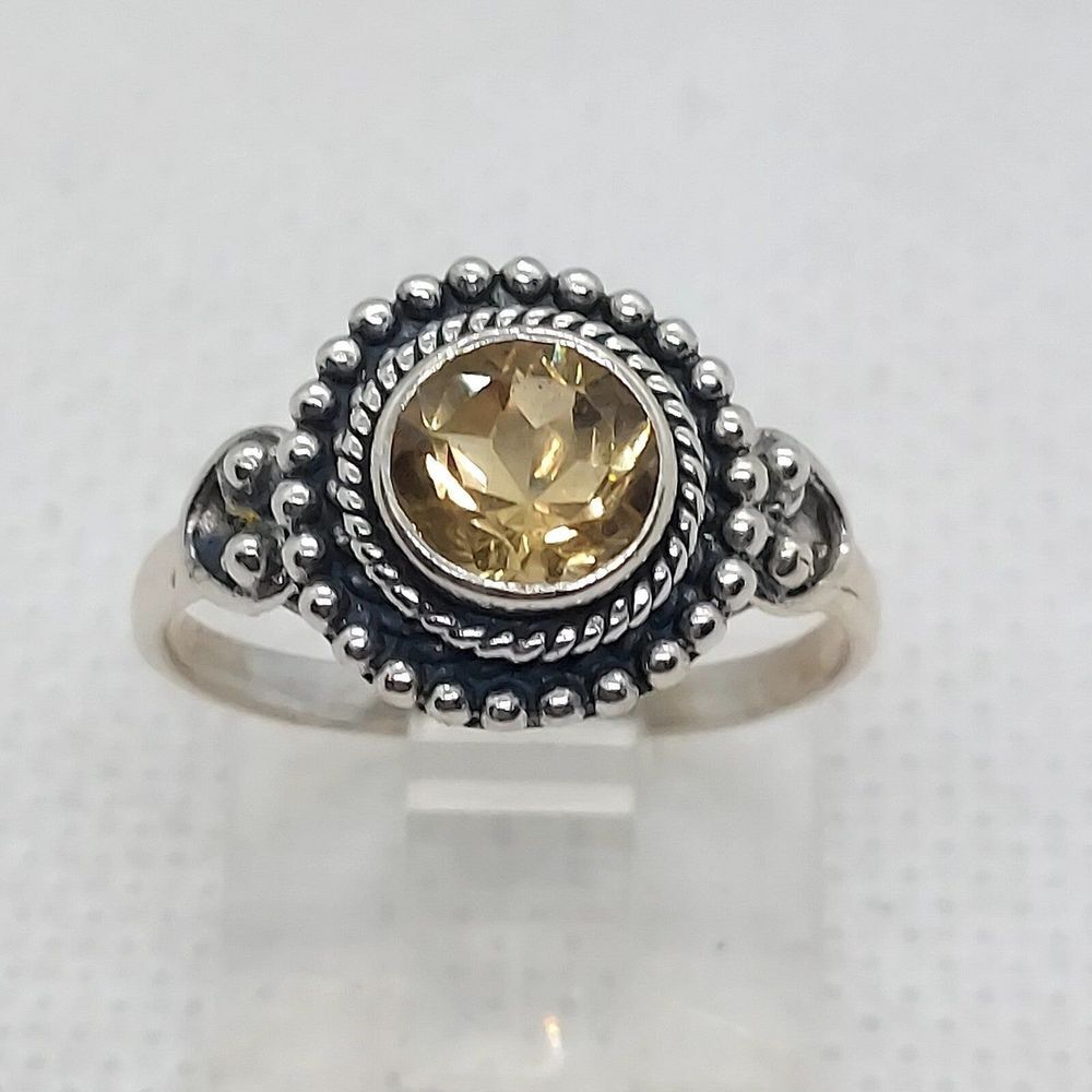 Ring sterling silver 925 citrine size 7